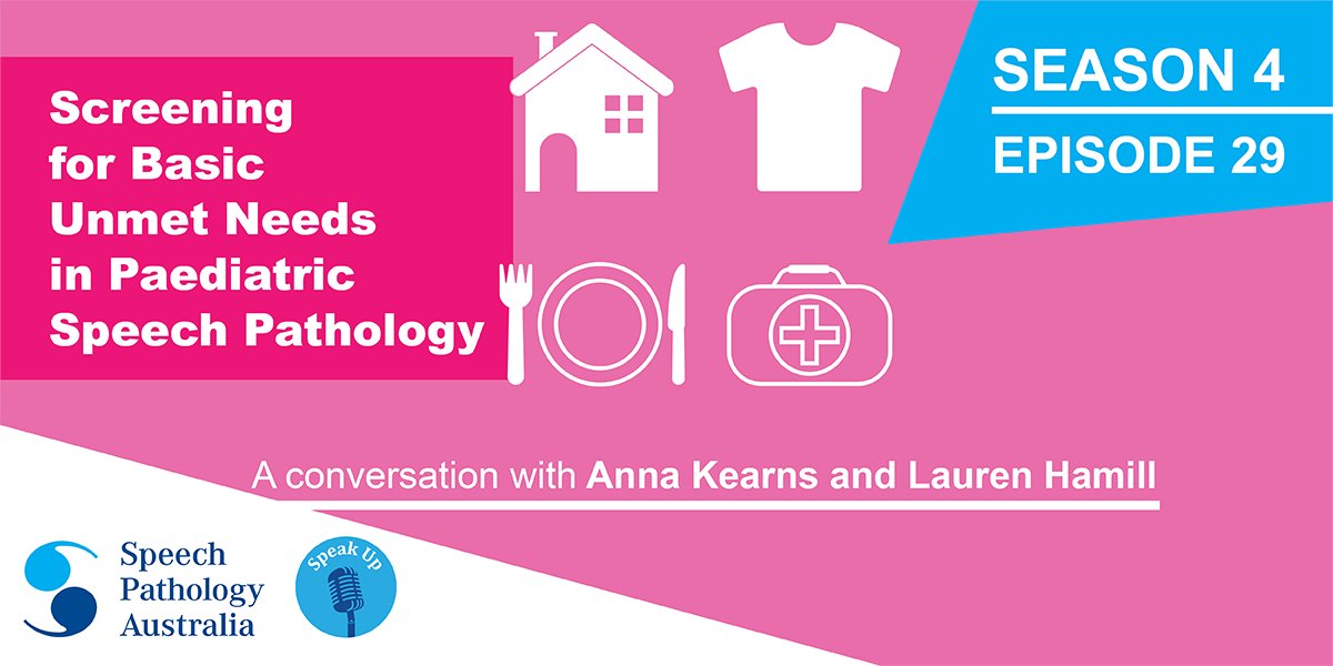 In this week’s episode, our Senior Advisor-Mental Health &amp; Trauma, <a href="/LauraCaire2/">Laura Caire</a>, speaks with Anna Kearns &amp; Lauren Hamill from <a href="/SCHNkids/">Sydney Children's Hospitals Network</a>. Anna &amp; Lauren explore the importance of routine screening &amp; onward referral for families who have unmet basic needs. 
soundcloud.com/speechpatholog…