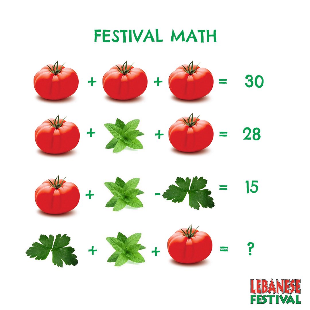 Yalla Habibi,
Lets do some Lebanese Festival Math. 🍅🍅Comment with your answer
Pre-Order for Sept 16-18 pickup at the Olympic Community Center
lebanesefestival.ca

#LebaneseFestival #LebFest #Halifax