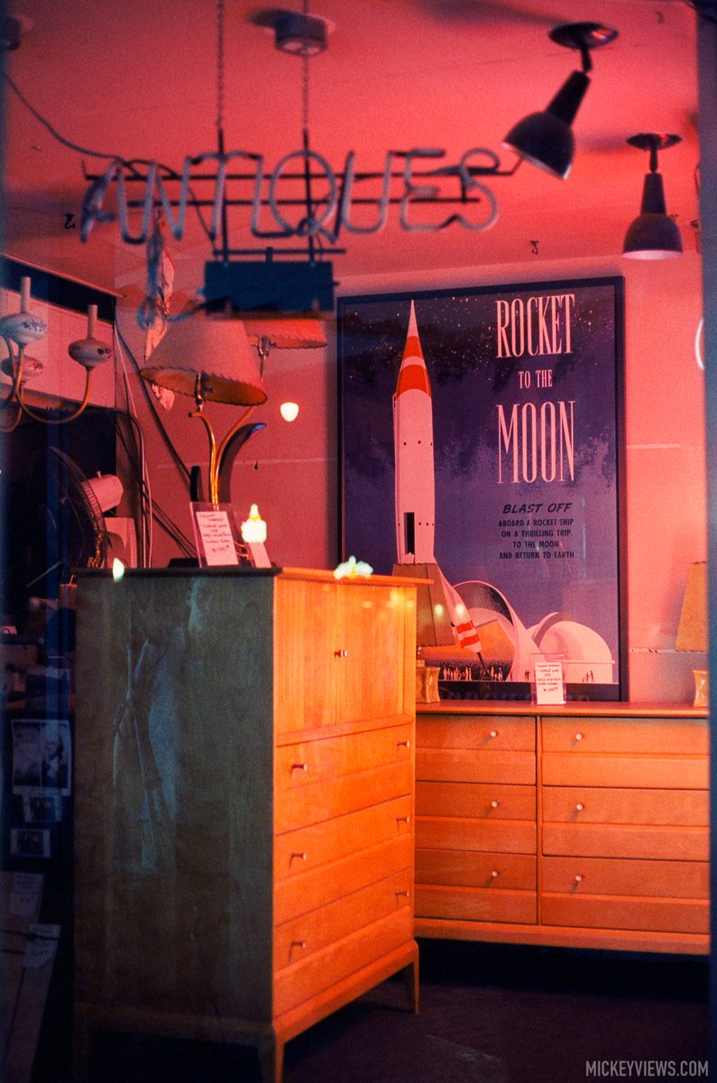 SirBrayden's tweet photo. One of my favorites (I'm in it if you look closely). Captured this on Cinestill 800T film at an antique store in Old Towne Orange, CA in March of 2022. https://t.co/XZknHLwoLR