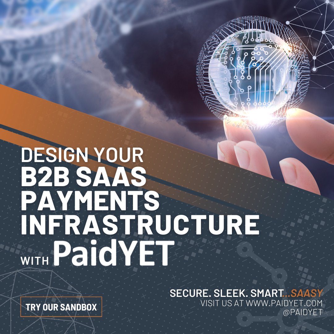 With @paidyet, you can #optimize and simplify your payment infrastructure for your #software so you can focus on #growth.

Try a sandbox today to get a taste of the future of #payments. Link in bio!