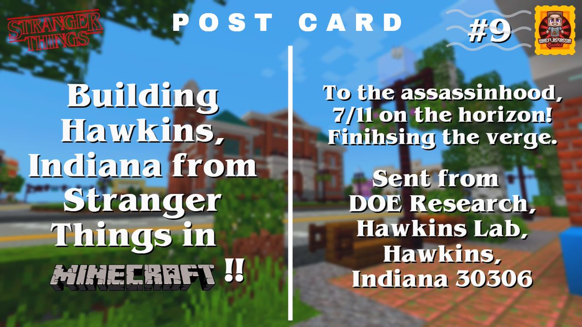 Wheelassassin's tweet photo. Episode 9 of my ‘Building Hawkins from Stranger Things in Minecraft’ series, is up and running on the channel!! 🥷🧇
https://t.co/AvgliuE1Qn
#hawkins #strangerthings #StrangerThings4 #StrangerThings4Vol2 #StrangerThings3 #StrangerThings2 #StrangerThings1 #netflix #minecraft https://t.co/SJ0FkKwT95