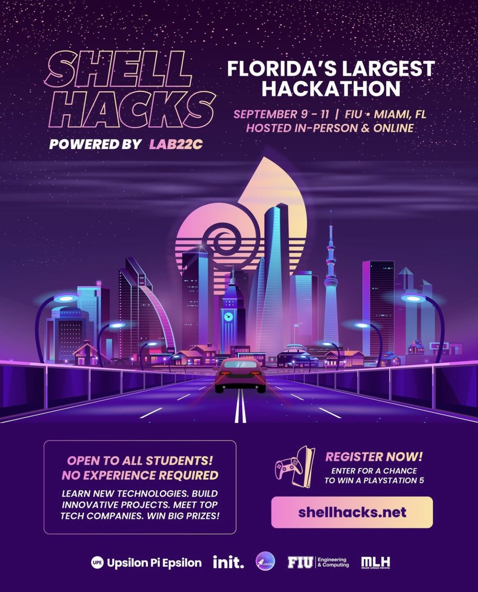 Sooo proud to announce <a href="/lab_22c/">lab22c</a>’s support as TITLE SPONSOR for @UPEFIU’s #ShellHacks, Florida’s largest #hackathon! 

If you’re ready to build something new, join us Sept. 9-11 &amp; apply today 🚀

➡️ ShellHacks.net