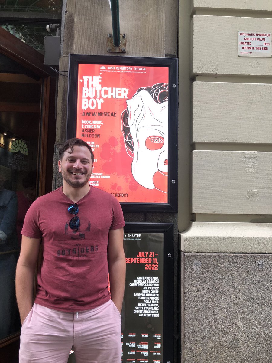 robsalerno's tweet photo. First time at #irishrep to catch #butcherboy. 
A wild musical, stranger than anything I can remember seeing in New York. 
This theatre trip is off to a great start. https://t.co/knVfu0NIT4