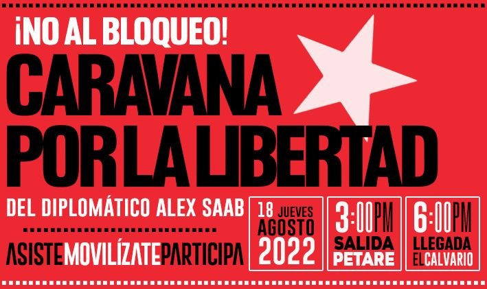 AnibalGarzon's tweet photo. Aunque muchos internacionalistas no podamos estar presentes mañana en Caracas en la Caravana por la Libertad gritando No al Bloqueo a Venezuela y por la libertad al diplomático Álex Saab secuestrado por el imperio norteamericano, toda mi solidaridad y apoyo desde Barcelona https://t.co/ruEyZKj1EM