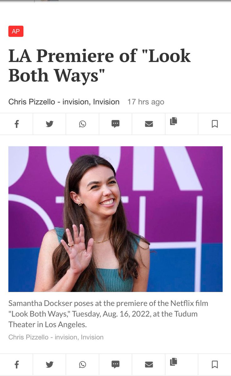 SamanthaDockser's tweet photo. it appears that somehow I / this photo became the face of local news writing about the @NetflixFilm #LookBothWays premiere and this is very funny to me https://t.co/Bn8iKag4qX