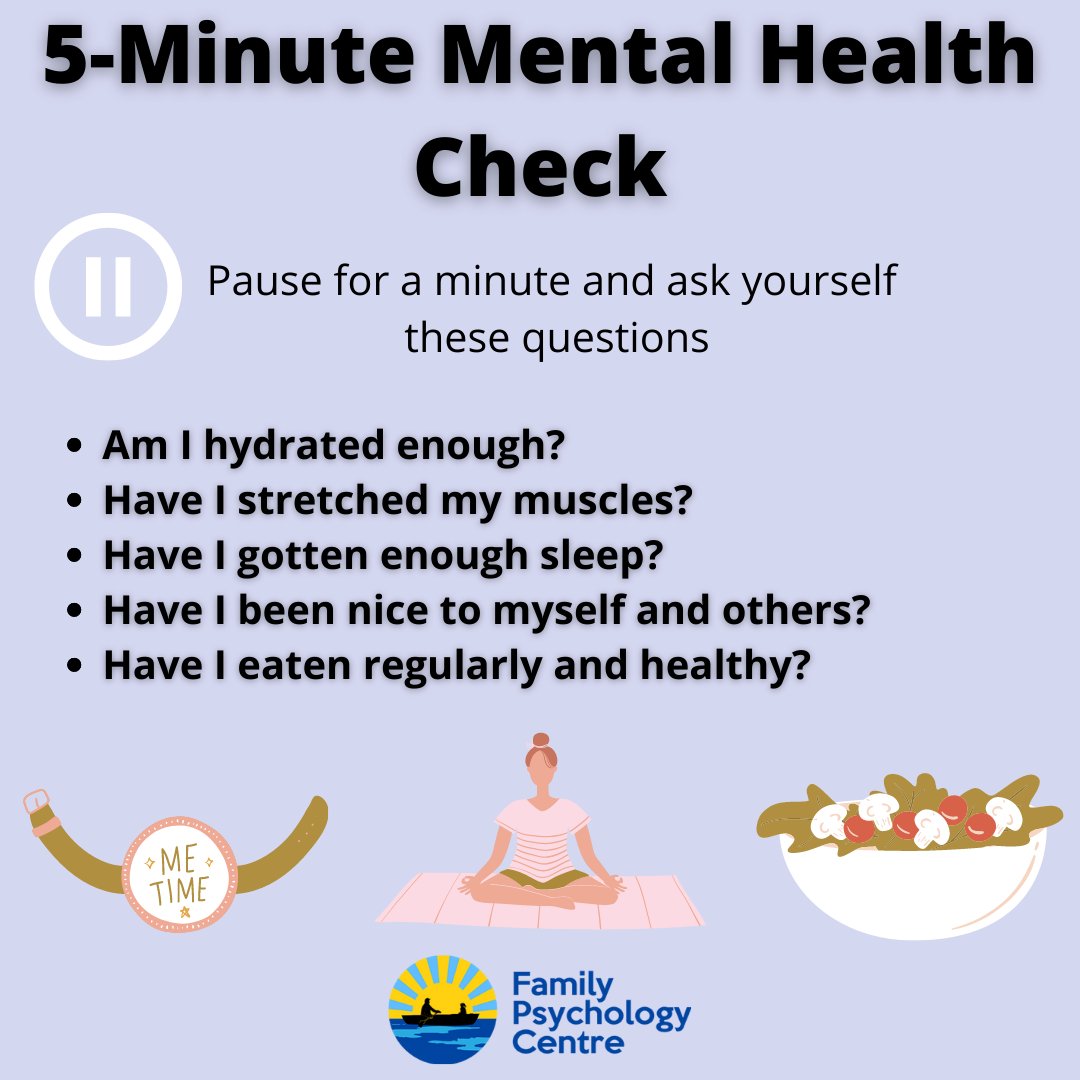 fpctoronto's tweet photo. Did you check-in on yourself today? In our busy  lives it is important to remember your mental heath matters! #psychology #FPC #Familypsychology #mentalhealth #selfcare https://t.co/AynX8opkyo