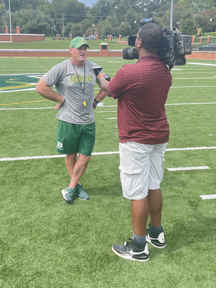 BelhavenBlazers's tweet photo. Thanks to @JoeCookSports for stopping by @BelhavenFB practice today to chat about the Blazers’ 2022 campaign 

#GoBlazers https://t.co/sRxMXXGwXp