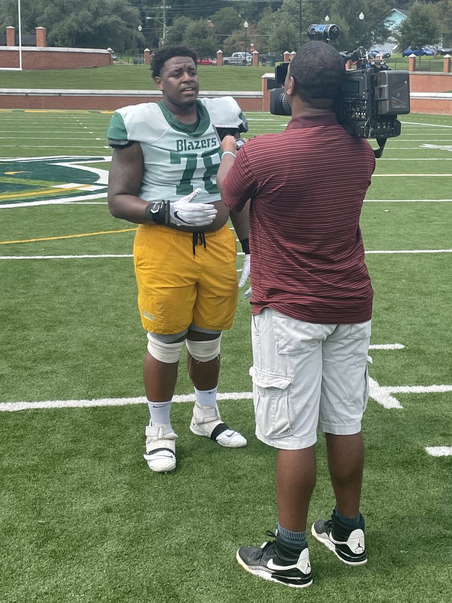 BelhavenBlazers's tweet photo. Thanks to @JoeCookSports for stopping by @BelhavenFB practice today to chat about the Blazers’ 2022 campaign 

#GoBlazers https://t.co/sRxMXXGwXp