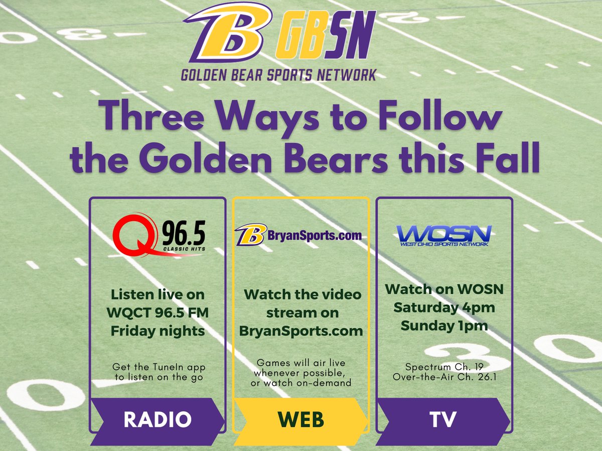 GBSNStream's tweet photo. As we get set to kick off the 2022 football season, here is a little reminder about how you can follow the @BHSGoldenBears. Hope you will join us this season.
GO BEARS! 🏈 #BryanBuilt https://t.co/KMsEaeAD4E