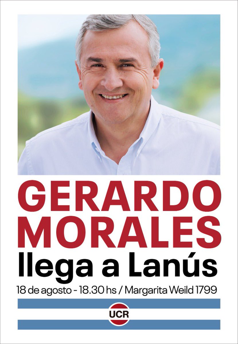 UCRNacional's tweet photo. 🙌🏻 La UCR en Lanús 🙌🏻

Este jueves el comité de Lanús recibirá a dirigentes, militancia y al presidente de nuestro partido @GerardoMorales. 

Somos un partido moderno y con liderazgo. Seguimos consolidando la unidad para gobernar.

¡Estamos construyendo futuro!

🇵🇱 #UnirYGobernar https://t.co/QSGF2vWuTv