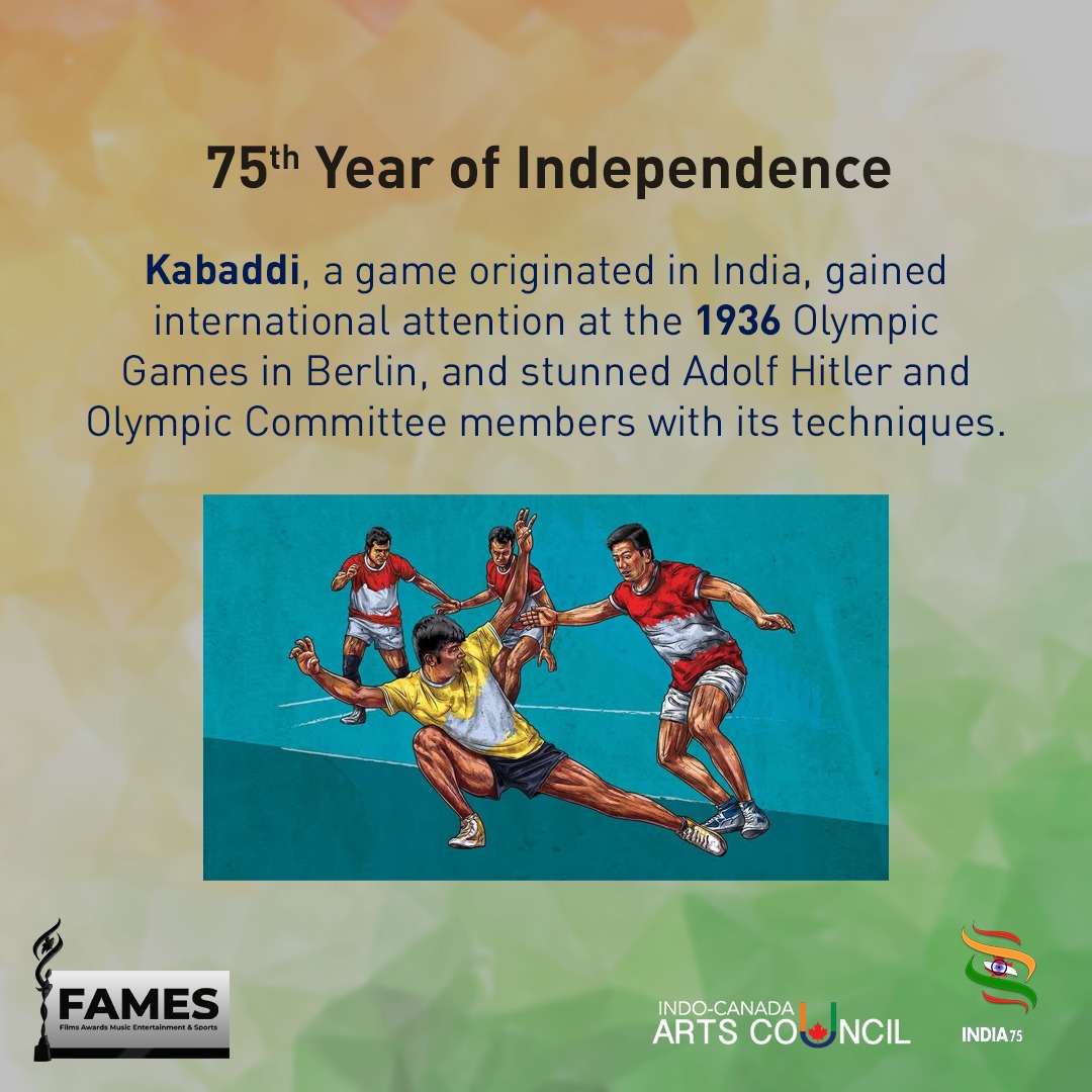 itsIndia75's tweet photo. Kabaddi- Wrestle-mania Indian style!
#FAMES
#ICAC #itsindia75 #india75 #AzadiKaAmritMahotsav #PBDH2 #AjaayModi #ontario #niagarafalls #canada #Bollywood #Sports #Films #Music #ConsulateGeneralOfIndia #Toronto #Sports #sport https://t.co/Z0QJEd9TI1