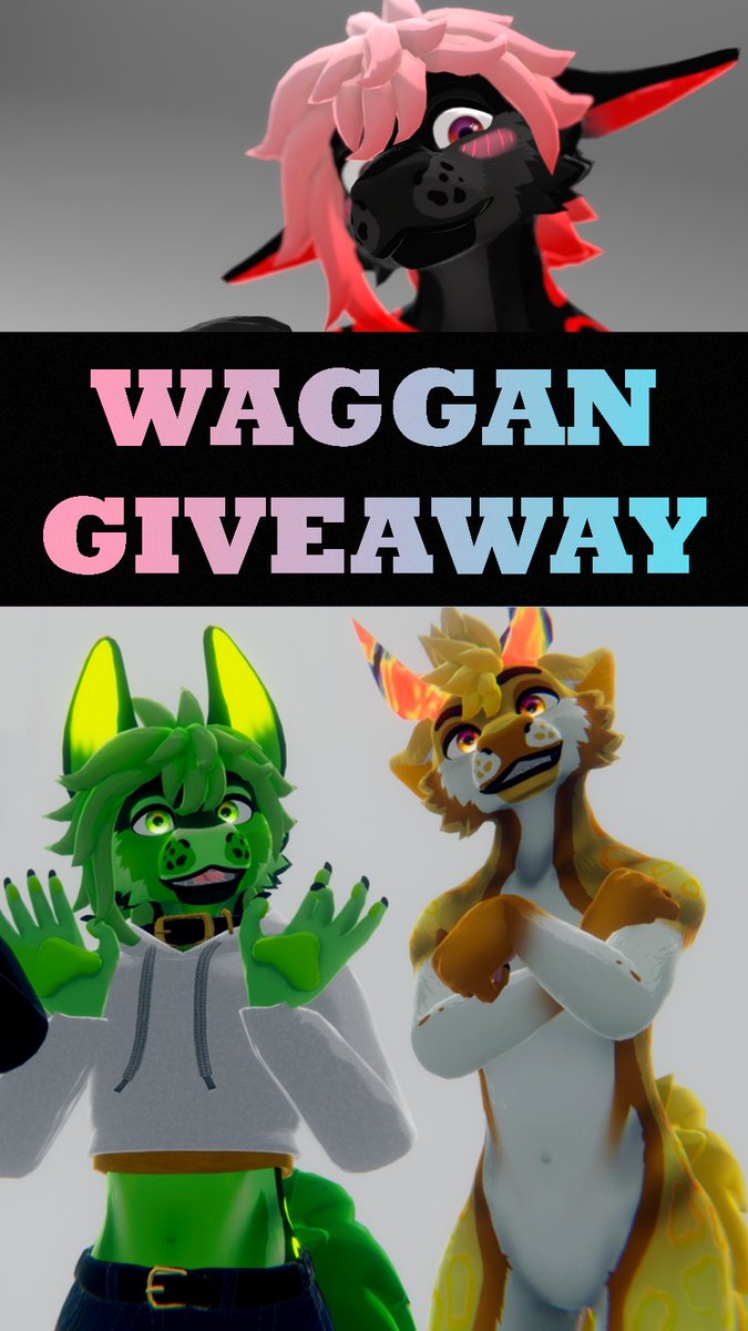 Waggan Giveaway! Giving away 5 free bases. Like, Follow, and Retweet to enter! Ends 8/26/2022 #furry #furryfandom #VRChat #furries #furryart