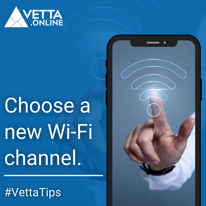 VettaOnline's tweet image. 🚀 To boost your internet speeds, try switching your router from a standard 2.4 GHz Wifi channel to a 5 GHz channel. 

By doing this, you will get more bandwidth and less interference. ⚡️

#VettaOnline #InternetConnectionTips #WiFiChannel #VettaTips #ChooseWiFiChannel
