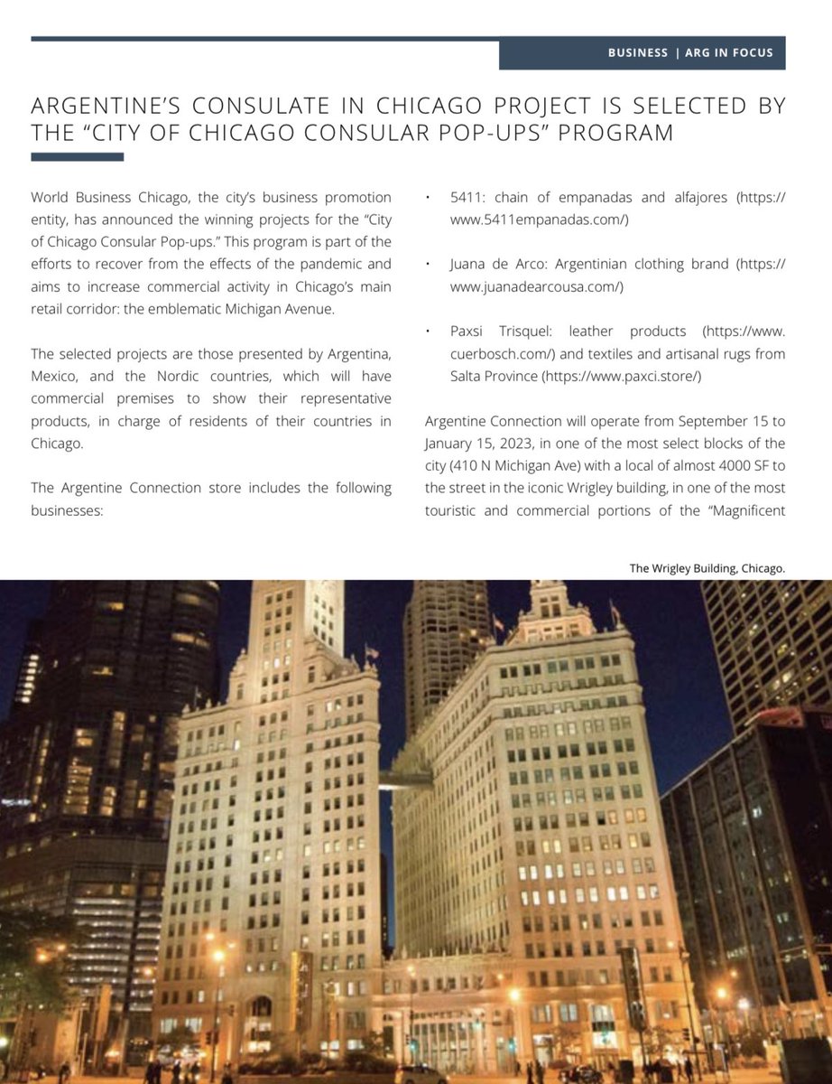 ARGinUSA's tweet image. #ARGinFOCUS 1️⃣0️⃣9️⃣ Newsletter is OUT 📢
•
eeeuu.cancilleria.gob.ar/userfiles/arg_…
•
✅DELEGATION OF 🇺🇸 SENATORS VISITS ARGENTINA
•
✅ARGENTINE’S CONSULATE IN CHICAGO PROJECT IS SELECTED BY THE “CITY OF CHICAGO CONSULAR POP-UPS” PROGRAM
•
✅ART THROUGH THE SUMMER AT THE EMBASSY OF ARGENTINA