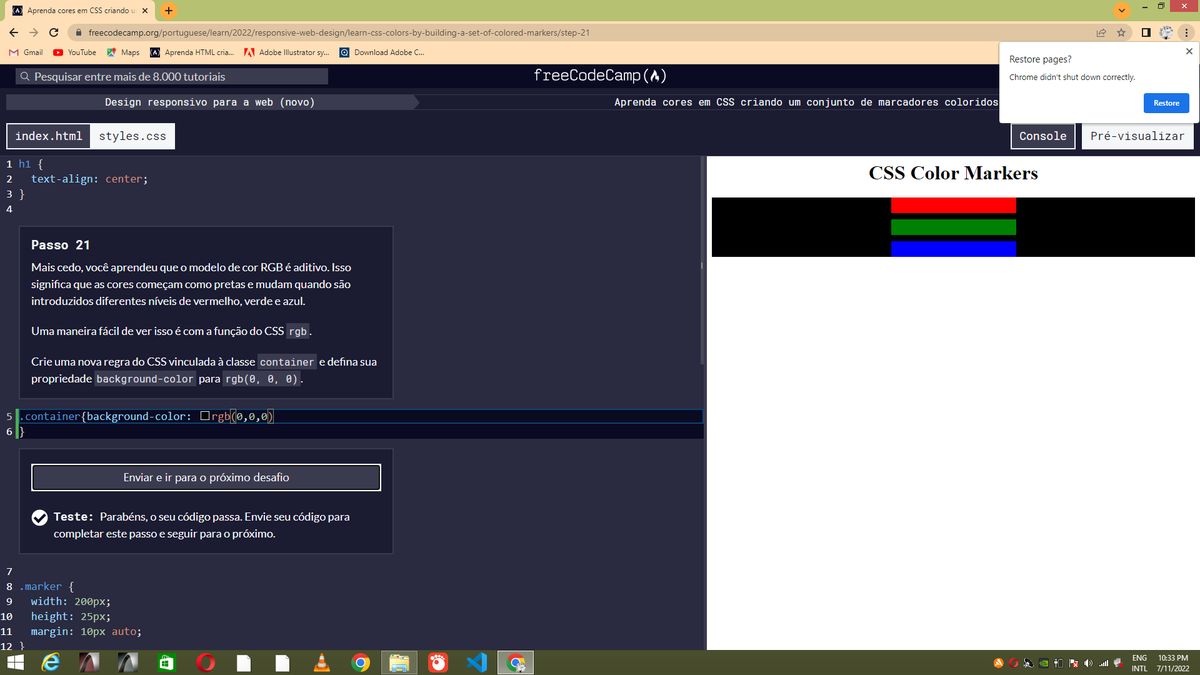 VicyKanivete's tweet photo. #100DaysOfCode 
#freeCodeCamp
#tsalaCode

Day 13/100
I'm Learning CSS Colors by Building a Set of Colored Markers https://t.co/JTkDeDd19D