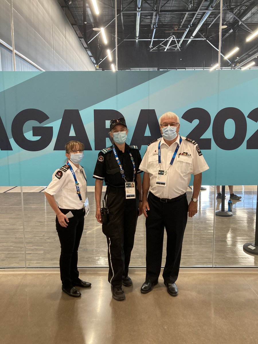 AdamKSTJ's tweet photo. Special visit today @2022CanadaGames from our @SJAOntario Commissioner, John Prno and our Standards Committee Chair @KMorganca. Great to see provincial level support for this @SJA_in_Niagara / @SJANiagaraMFR initiative with the @CanadaGames.
#StJohnCanada @DrALevesque https://t.co/ZbNaXgEcAi