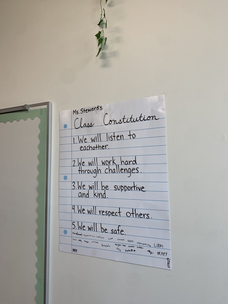 MissSteward4's tweet photo. Our class is a team of wonderful kids! They all contributed their own ideas of how they want the classroom to be, and we created our Class Constitution out of all of their ideas. They are incredibly thoughtful! #classconstitution https://t.co/L20Erf7FAF