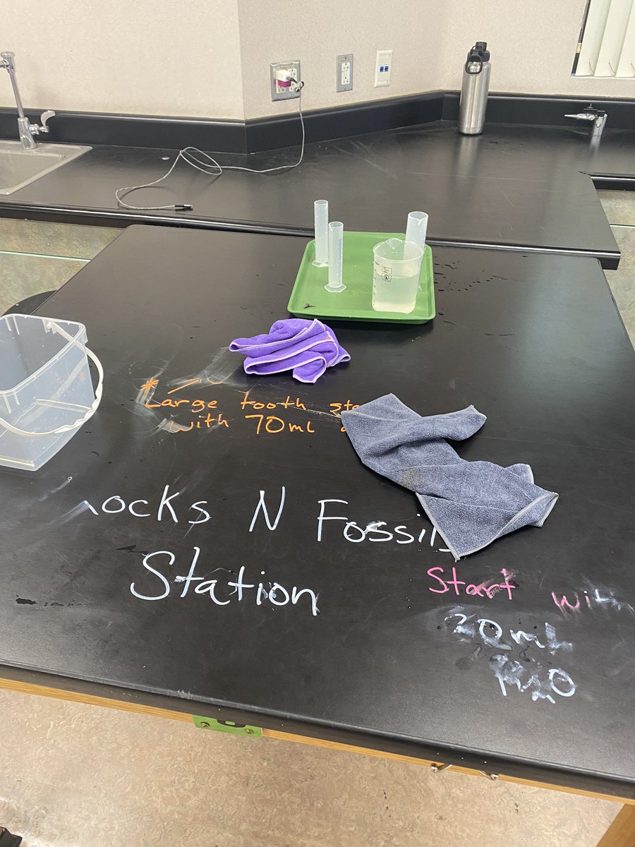 macias_science's tweet photo. Wet Volume lab mixed with chalk marker equals messy desk. Oops…learning something new every day… The upside is my desks are pretty darn clean and the students can use & read a graduated cylinder… #elmtritons https://t.co/gJtfgWkwzV