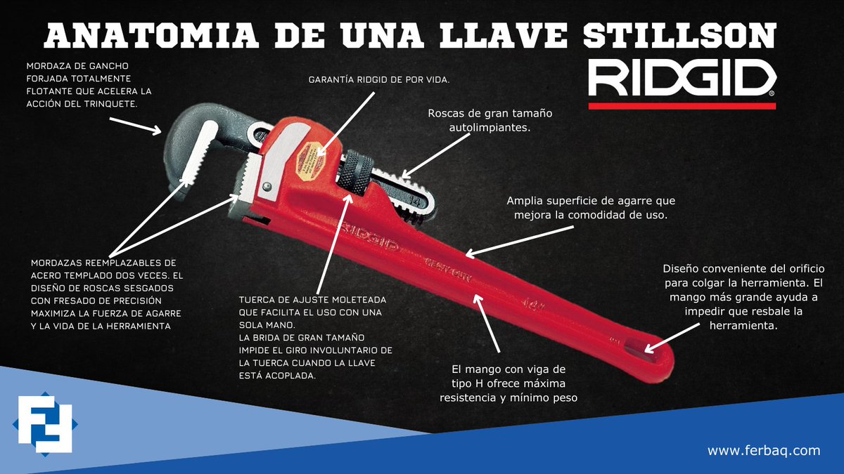 Ferbaq_oficial's tweet photo. ¡La vieja confiable! 💪
Conoce la estructura de tu favorita la #LlaveStillson
¿Qué medida es la que más utilizas en tu #trabajo?
Te leo 👀👇
#Ferbaq #Ridgid @RIDGIDtoday #herramientas #DistribuidorMaster #Industria https://t.co/9CLEyD1ro9