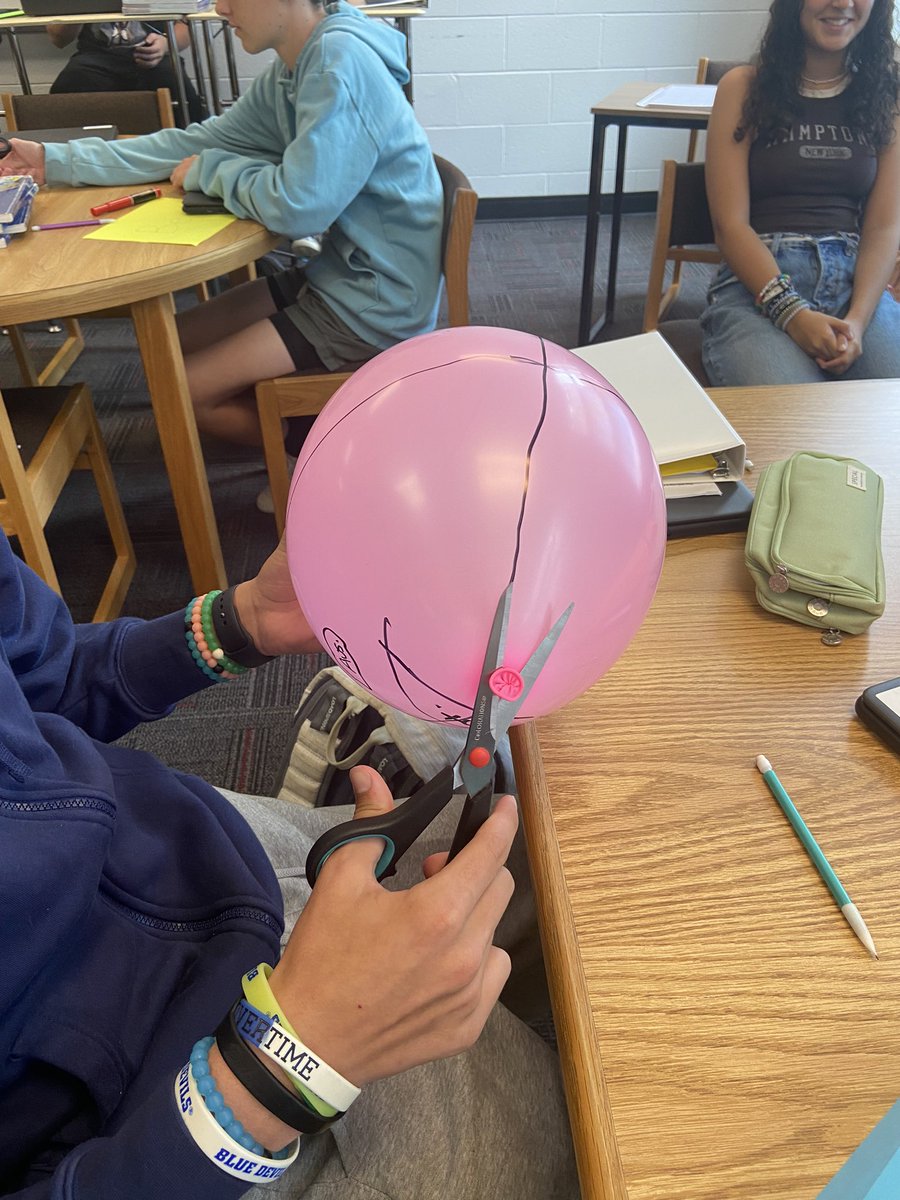 Hwbarts2's tweet photo. Love watching these kids try and turn their balloon globes into flat maps.  Some of them get pretty creative! 😂😂😂 @NaFo_Falcons @millerapnfhs @kateedwards528 https://t.co/8Z4Gf28d7i