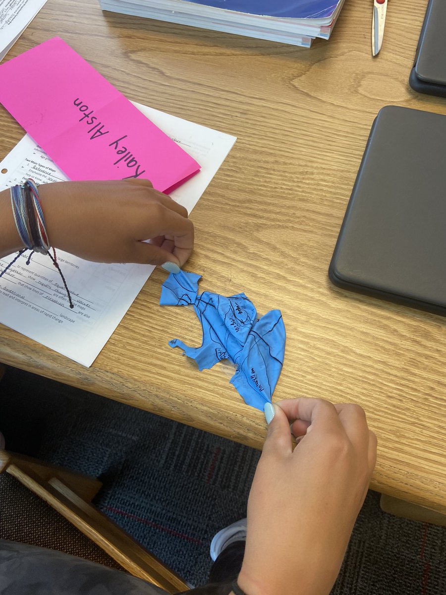 Hwbarts2's tweet photo. Love watching these kids try and turn their balloon globes into flat maps.  Some of them get pretty creative! 😂😂😂 @NaFo_Falcons @millerapnfhs @kateedwards528 https://t.co/8Z4Gf28d7i