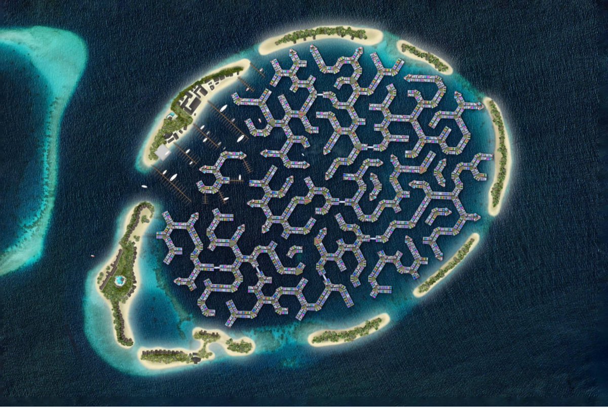 CriteriumYancy's tweet photo. A news story this week takes creative architecture and 📐structural engineering to an entirely new level. A floating community is being built in the Maldives as a solution to rising sea-levels. Plans call for 5,000 houses, restaurants, shops and schools.
#houstonengineer https://t.co/vz9x4ueXfM