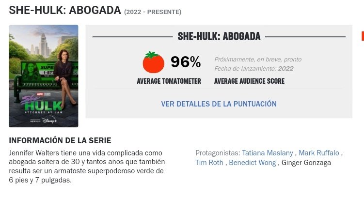 bernardoavents's tweet photo. #SheHulk debuta con un 96%  en Rotten Tomatoes hasta el momento. https://t.co/COhfqTzuzc