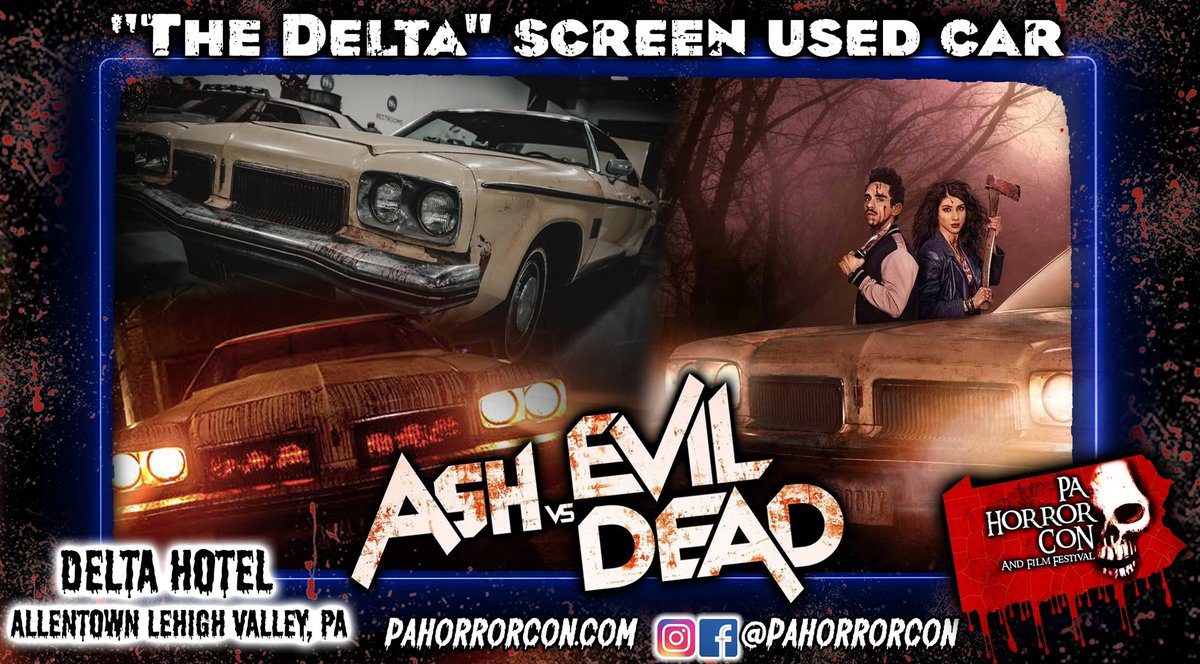 73Delta88's tweet photo. You know we couldn’t miss @pahorrorcon at the DELTA Hotel this weekend! Our favorite deadite slayers will be there too, maybe it’s time for a GhostBeaters family reunion - promise we won’t try to run you over… too much. https://t.co/UBPgJdYSK1