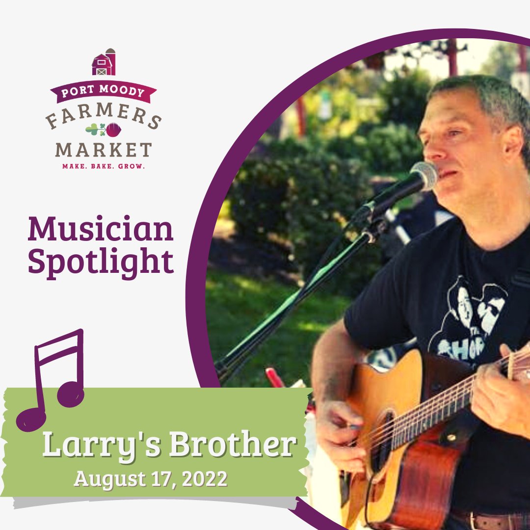 🎶 MUSICIAN SPOTLIGHT 🎶Larry's Brother joins us today from 3-7pm at the market! Come by and listen to live music happening at the <a href="/CityofPoMo/">City of Port Moody</a> Recreation Centre Parking Lot and <a href="/PoMoLibrary/">Port Moody Library</a> 
⁠
#farmersmarket #musicianspotlight #music #portmoodyfarmersmarket