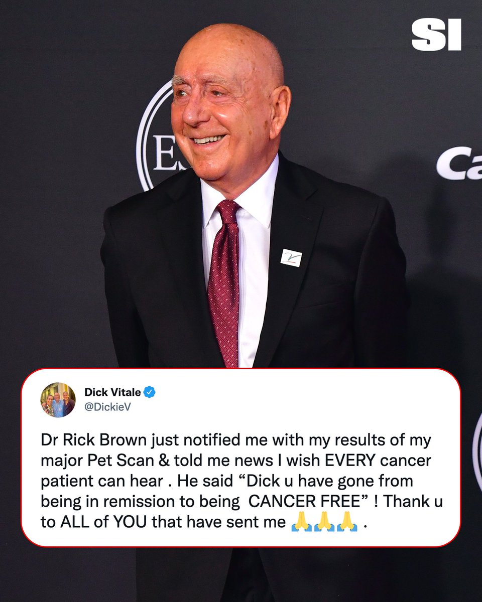 .<a href="/DickieV/">Dick Vitale</a> announces he’s cancer-free 🙏