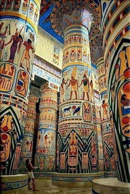 redhistoria's tweet photo. Reconstrucción aproximada de cómo sería el Templo de Luxor hace 3500 años. Una belleza 😍 https://t.co/v34POpwB0L