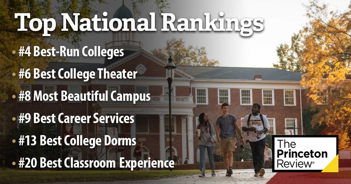 👏 The results are in! 
The Princeton Review has ranked Elon among the best-run colleges in the country. They also highlighted our career services, campus, performing arts productions, residential facilities and classroom environments. Full story here: bit.ly/3SVIdK6