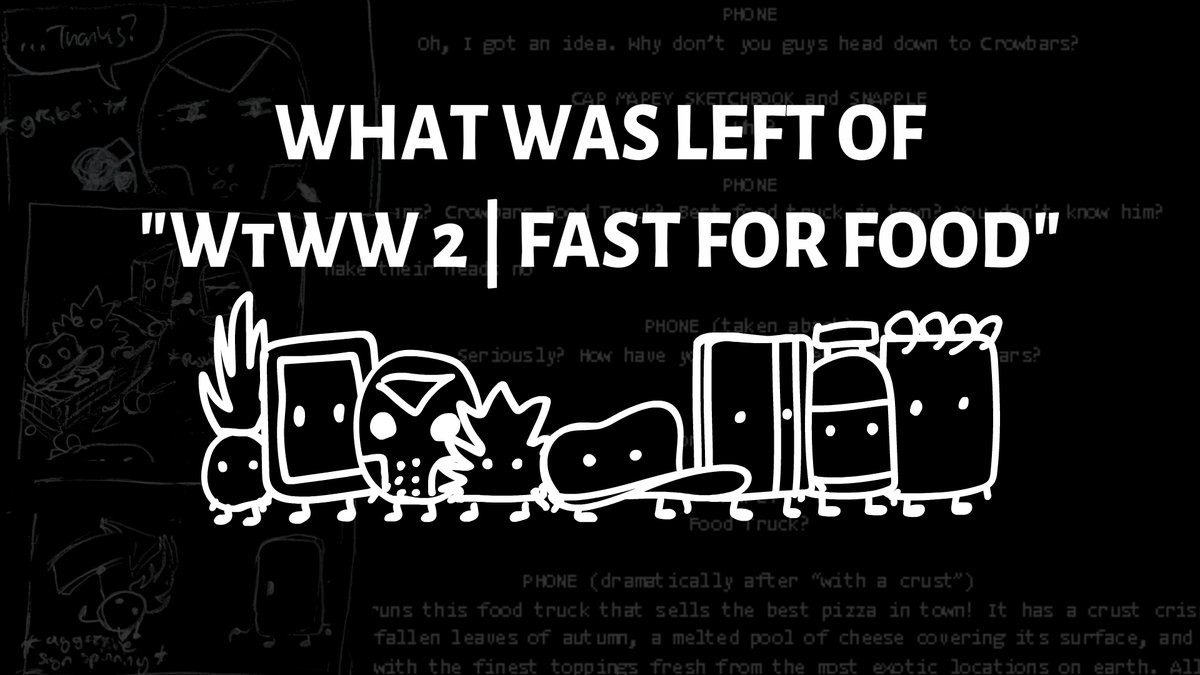 WtWW 2 is here!...sorta

Unfortunately, the show is being scrapped, but here's what was left of the episode!

youtu.be/bOWJ3d8XAjw