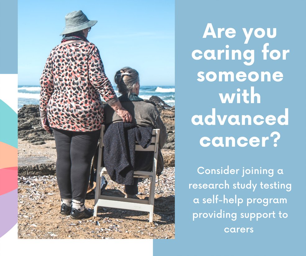 HMRIAustralia's tweet photo. Are you a carer of someone with advanced cancer? 

Researchers from HMRI and @Uni_Newcastle are interested in studying how acceptance and commitment therapy (ACT) can help carers manage their situation. If you are interested in participating, visit https://t.co/oP4nOS1vQx https://t.co/w5VgLwLYIO