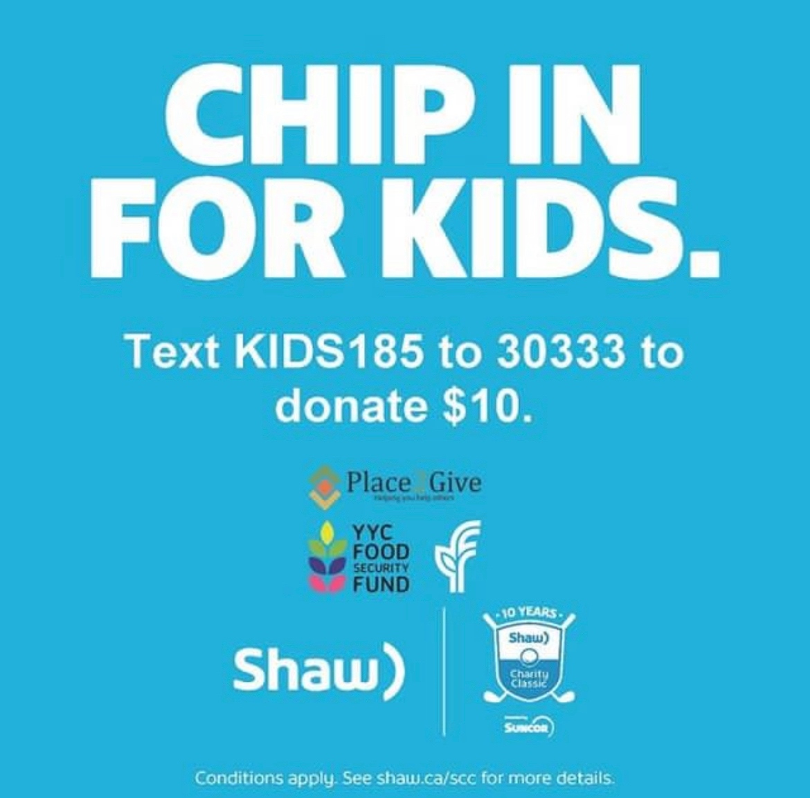 FreshRoutes's tweet photo. The Shaw Charity Classic is back in Calgary and #ChipinforKids is back to help Fresh Routes impact. Shaw will match your donation up to 50% to help support kids in Alberta

.
.

#calgary #yyc #freshproduce #mobilegrocerystore #mobilemarkets #calgaryevents #yycevents #shaw https://t.co/99PdNEfcTs
