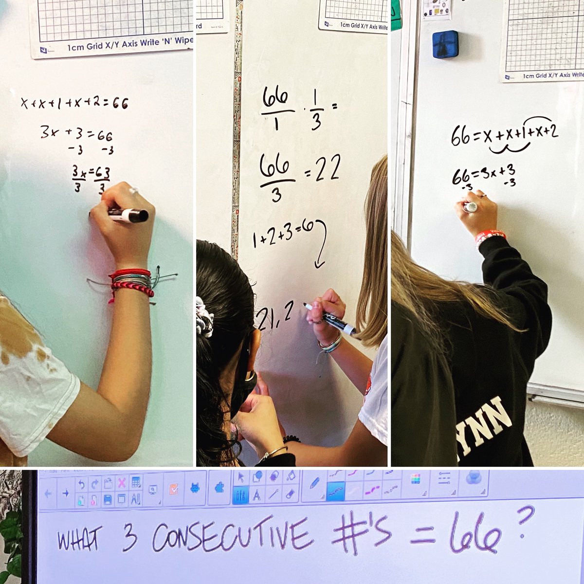 msfites's tweet photo. #students in #msfitesmathclass know how to write and solve equations to find consecutive numbers! @gms_wildcats #iteachmath #iteachmiddleschool #BeGreatBeGriffin https://t.co/ERwaqxyrtx