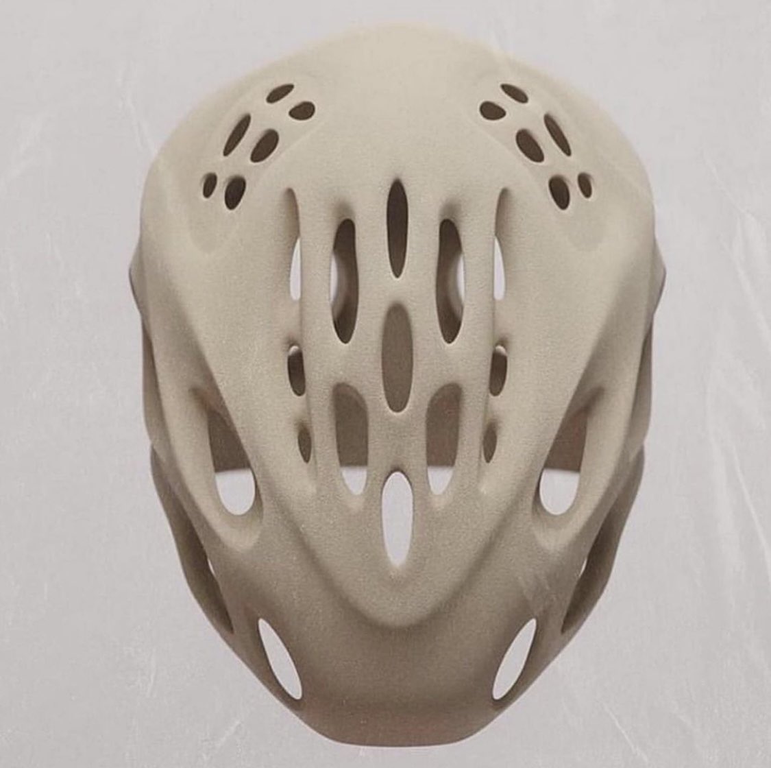 The Yeezy foam helmet stays on during sex