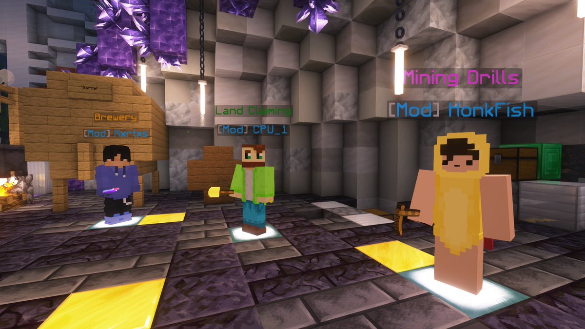 SkuadMC's tweet photo. Got some new fancy pictures of our spawn for ya! Using the "Complementary Reimagined" shaderpack! 

Also, we have a 45% off sale on our store going on until the end of the month! Make sure you take advantage!

Links in our bio! #Minecraft https://t.co/eMO966Qkwf