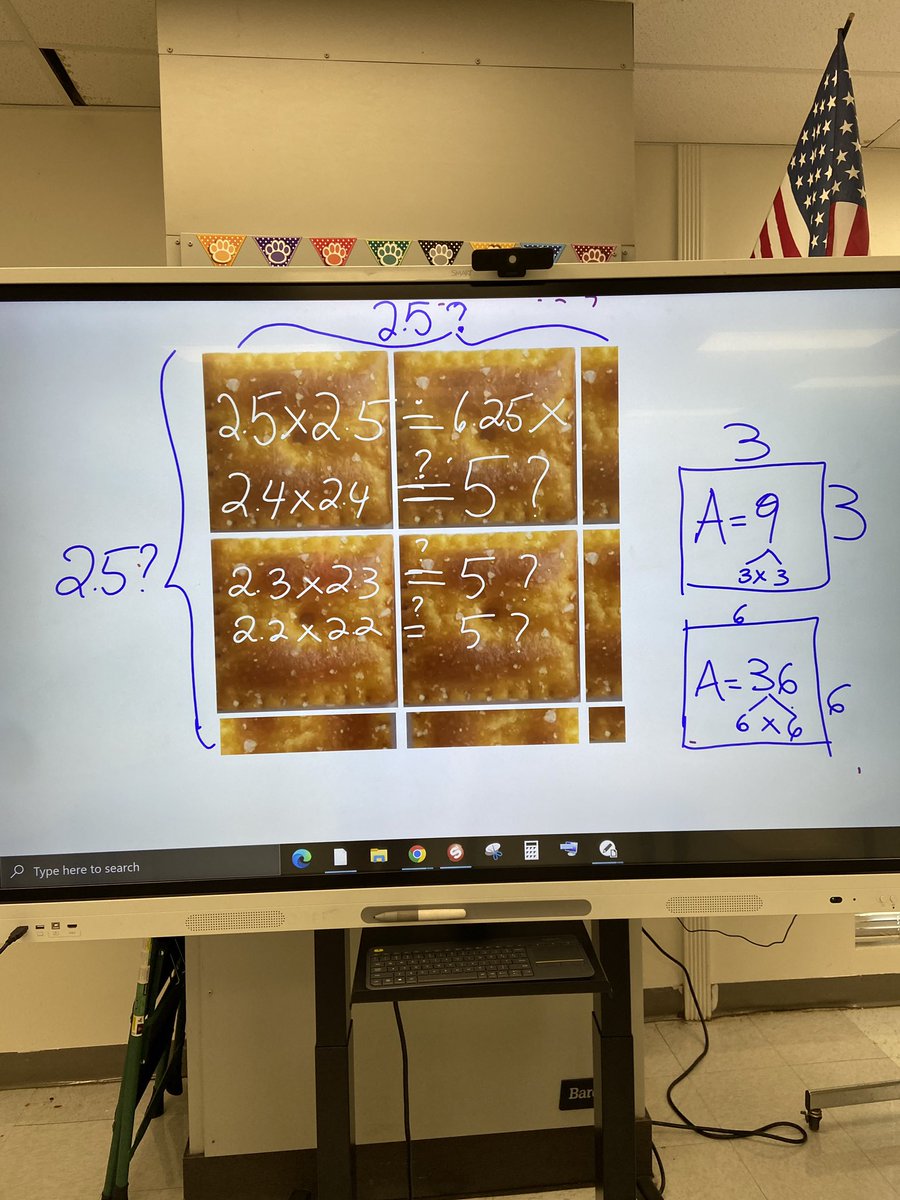 claudia_sever's tweet photo. Exploring square roots of perfect and imperfect squares squares 🎉 @duncan_middle @pbcsd #iteachmath https://t.co/5unP4ixfSR