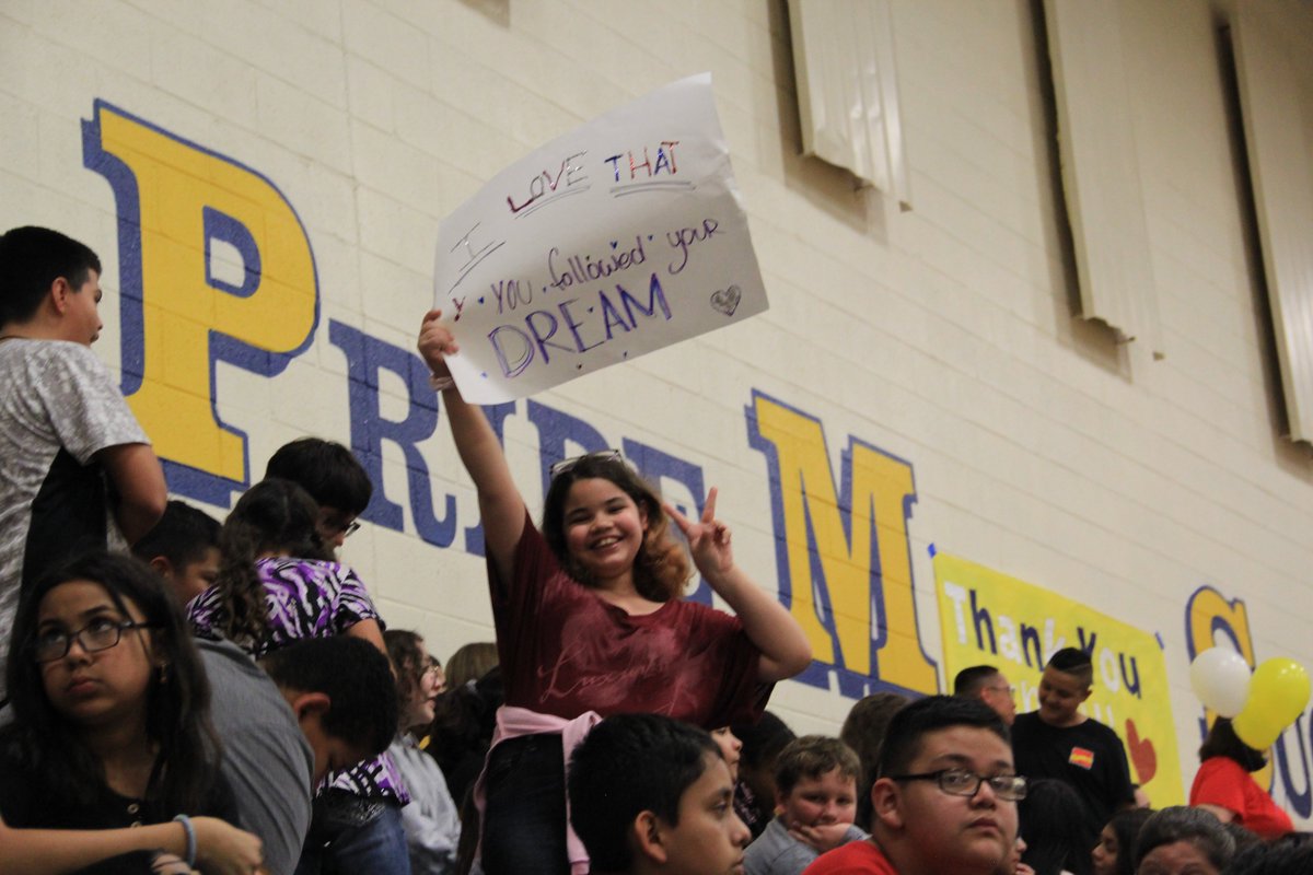 A big thank you to our hometown hero/county music star, Frank Ray for coming to Las Cruces to deliver school supplies &amp; for putting on a musical performance for students at Picacho Middle. Frank encouraged students to always follow their dreams. You're an inspiration to us all!