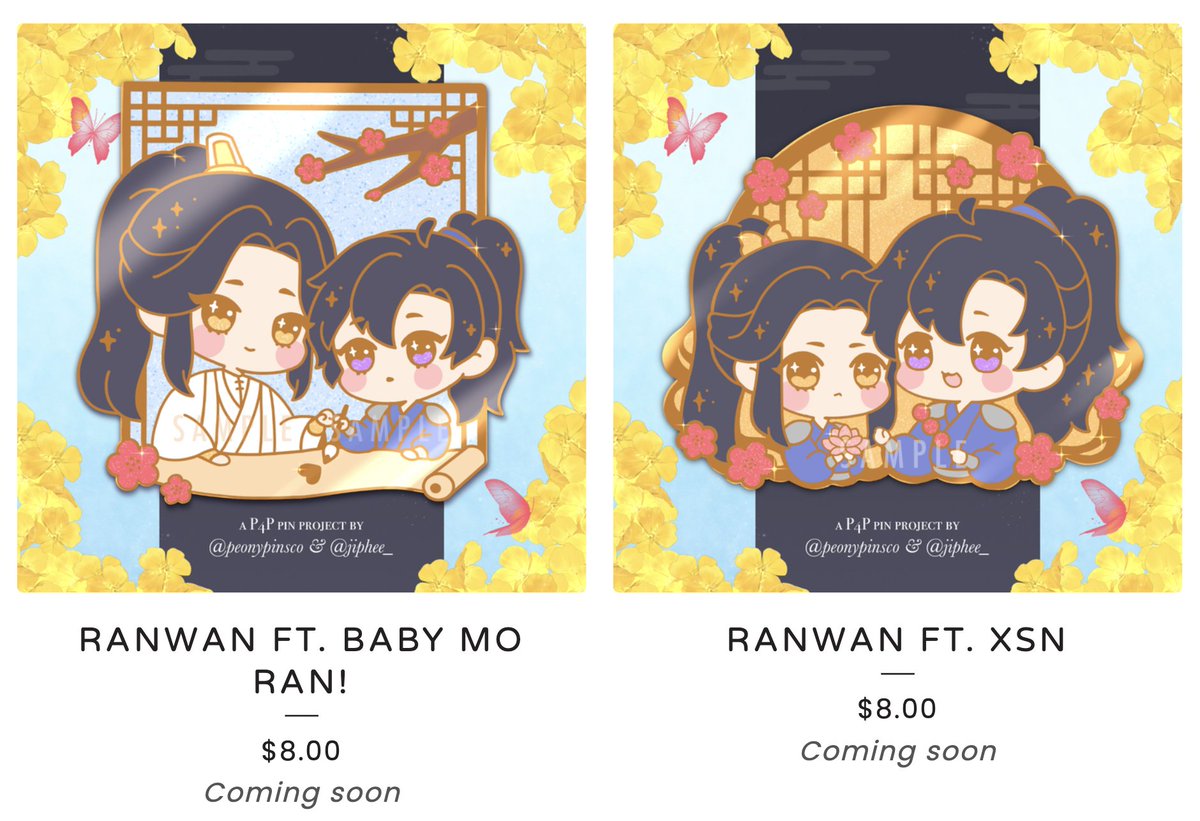 peonypinsco's tweet photo. 🌸 @jiphee_ Ranwan Pins 🌸

✨ POs on August 27, 10AM HST
✨ 2 inches, hard enamel, gold plating
✨ glitter, screenprint, diamond powder https://t.co/rqKaKveVJm