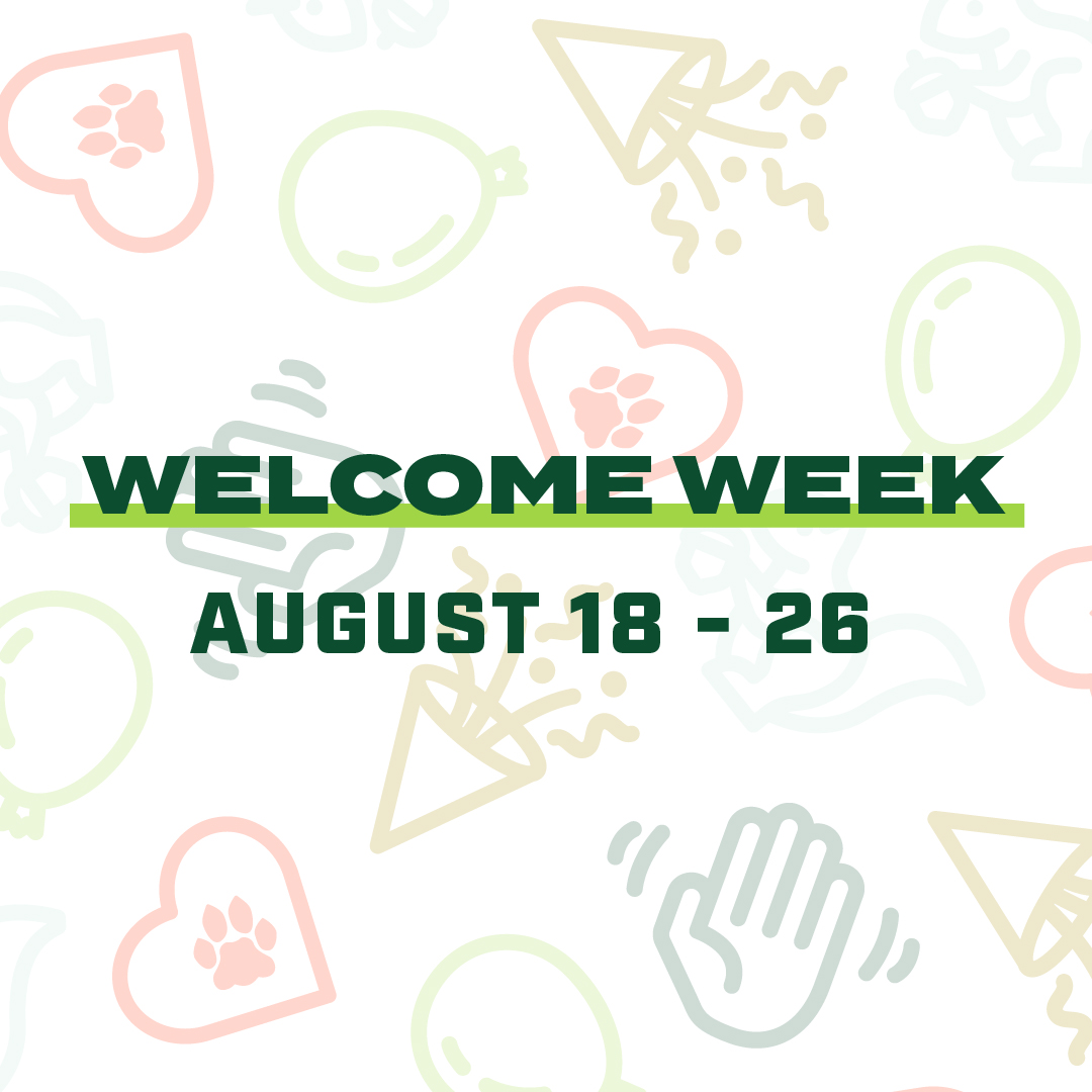 OHIObso's tweet photo. Welcome Week starts tomorrow and we are so ready! Check out the full Welcome Week schedule at https://t.co/1KOffzFg8V. 🐱 💚 💚 💚 https://t.co/Jjr5xnxUqA
