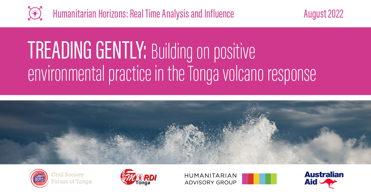 HumAdGrp's tweet photo. How to be green whilst saving lives? We teamed up with CSFT Tonga and @MORDI_Tonga to look at how it was done in response to the #TongaTsunami
https://t.co/PnBFikk7Pl 
@ElizabethVKite @UNEP_AsiaPac @UNDP_Pacific  @GIZPasifika @MFATNZ 
#ClimateAction #GreenResponse Funded by @DFAT https://t.co/Qj9CzsJXkT