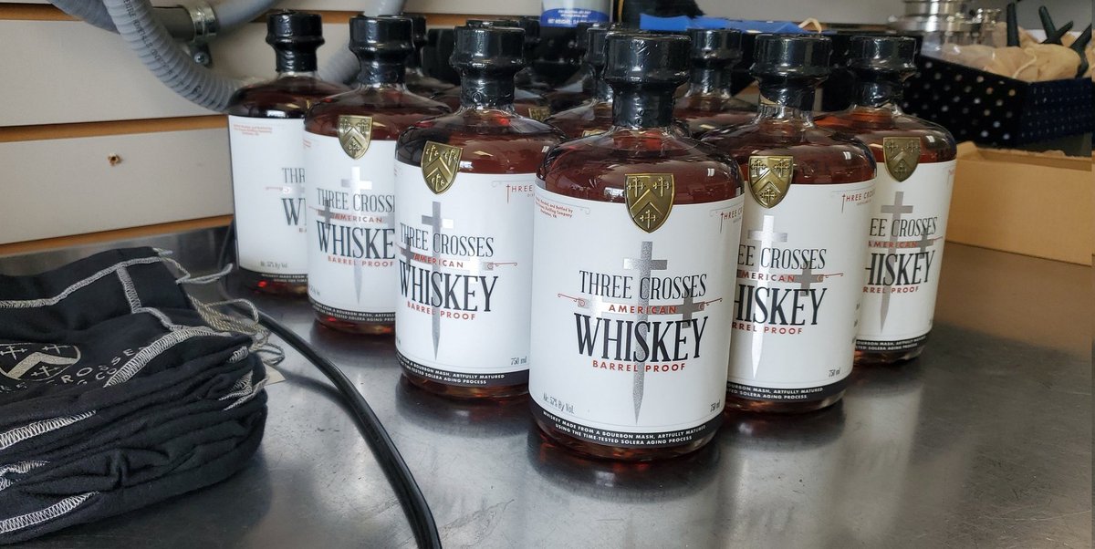 ThreeCrossesVA's tweet photo. It's that time of year! Come celebrate our 4th birthday with us, and grab a bottle of our yearly release: Three Crosses American Whiskey Barrel Proof! Will be released Thursday 8/25! Very limited amount!!! #ThreeCrossesDistilling https://t.co/VcE8Wm50Nr