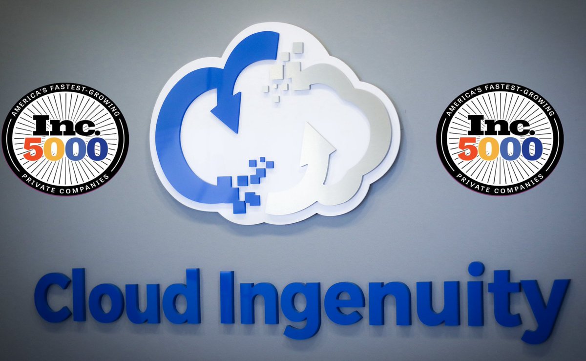 IngenuityCloud's tweet photo. We at #CloudIngenuity are proud to announce that we made the Inc. 5000 list this year!!!  We are grateful to our clients and our hard working employees.  Our team's hard work and dedication to successful customer outcomes is paying off!  #RocketShip https://t.co/dogrzhYvYf