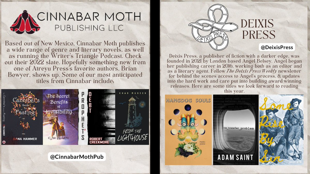 AtreyuPress's tweet photo. 🙌 Welcome to our Second Small Press Shoutouts!
Here, we highlight Small and Independent Presses that are breaking boundaries.
Follow their pages and buy some great books! 🎉
Thanks for all the suggestions.🖤 https://t.co/3tXct26OoQ
