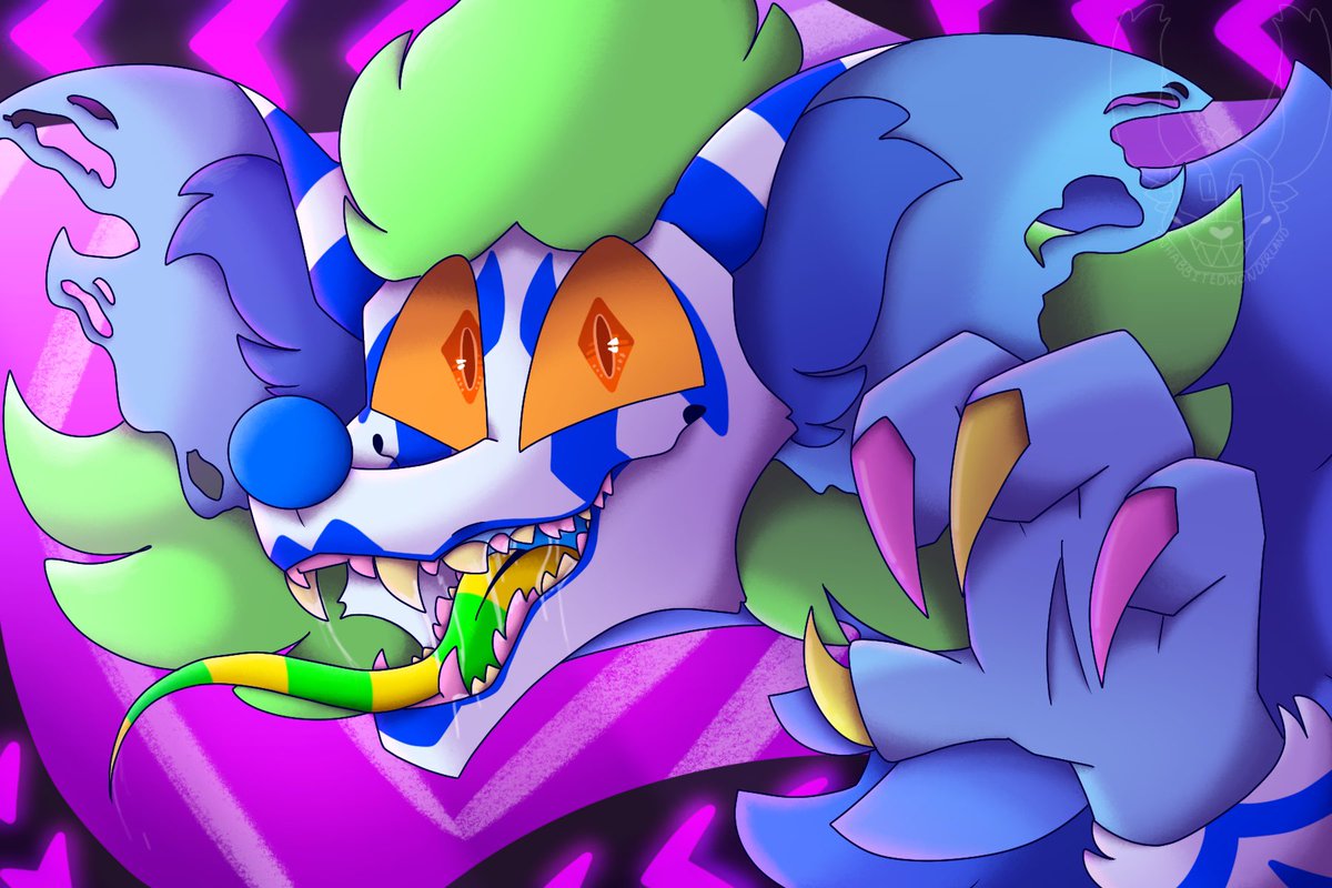 Inhabbited_24's tweet photo. Clown boy back for a short time #demonoc #oc #ocart #preocreate #clownoc https://t.co/pyF1vDwEZH
