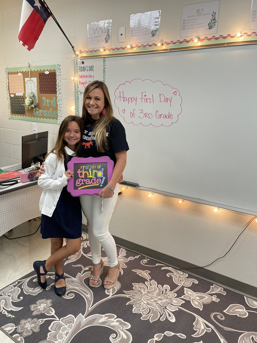 We did it! We made it through our first day in Third Grade together! So excited to be Ry’s social studies and science teacher this year ♥️ <a href="/BirdvilleISD/">Birdville ISD</a>
