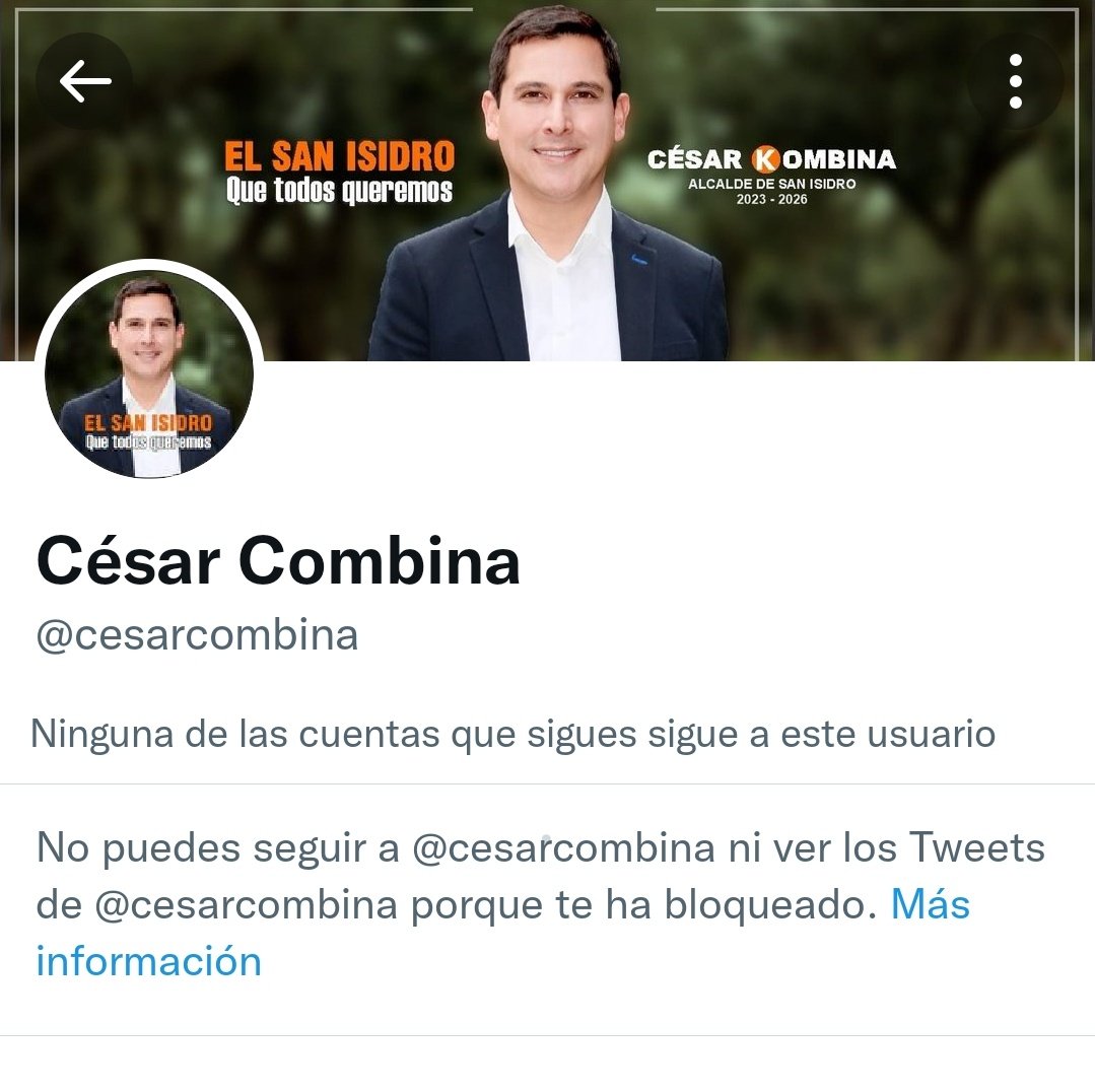 @WiderHerrera @elfoco_pe @fabricicabrera @cesarcombina No le digas a #CesarCombina por que primero llora y luego te bloquea.  Después bloqueara a #SanIsidro 🤣😂😂