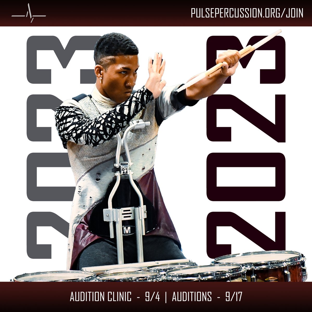 2023 Pulse and POW Percussion audition registration is live! NEW: We are excited to host a pre-audition clinic on September 4. Register today at PulsePercussion.org/join